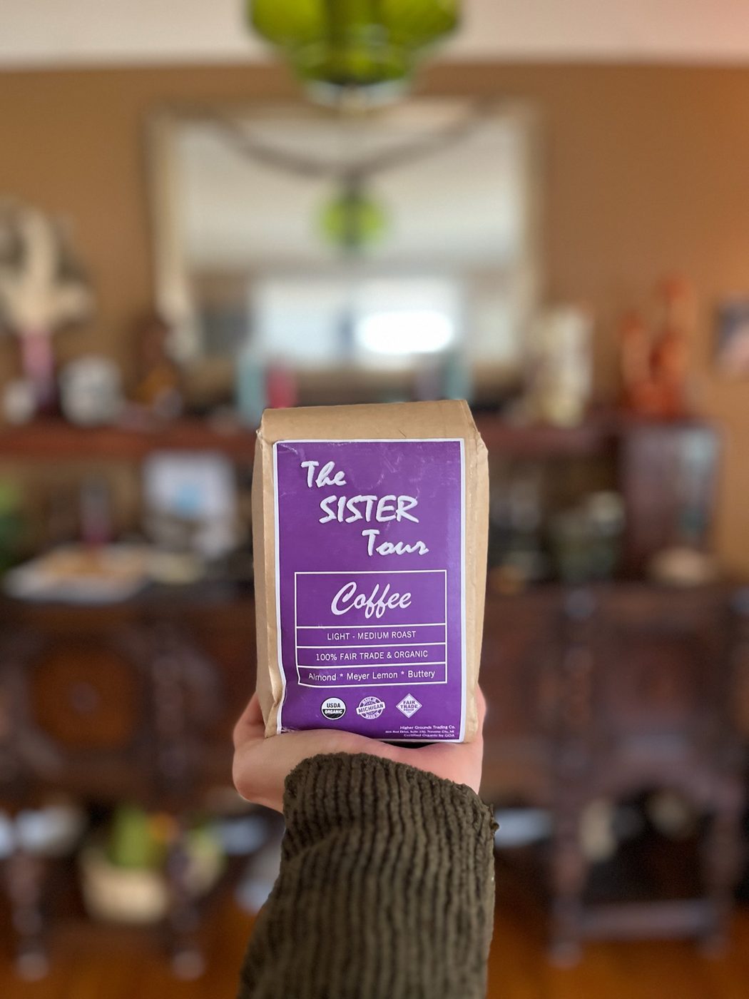 Purple-labeled Sister Tour coffee bag